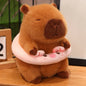 Cute Capybara Plush Toy with Swimming Swim Ring Float -  Frog, Duck, Bunny, Strawberry, Bread / Toast, Pig, Unicorn