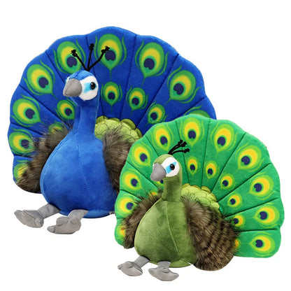 23cm Realistic Peacock Plush Soft Toy – Beautiful Green or Blue Design