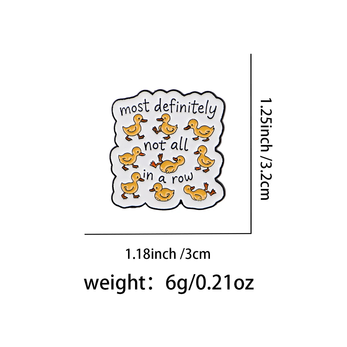 Ducks Not All In A Row Enamel Pin Badge Funny Duck Quote Brooch Lapel Backpack