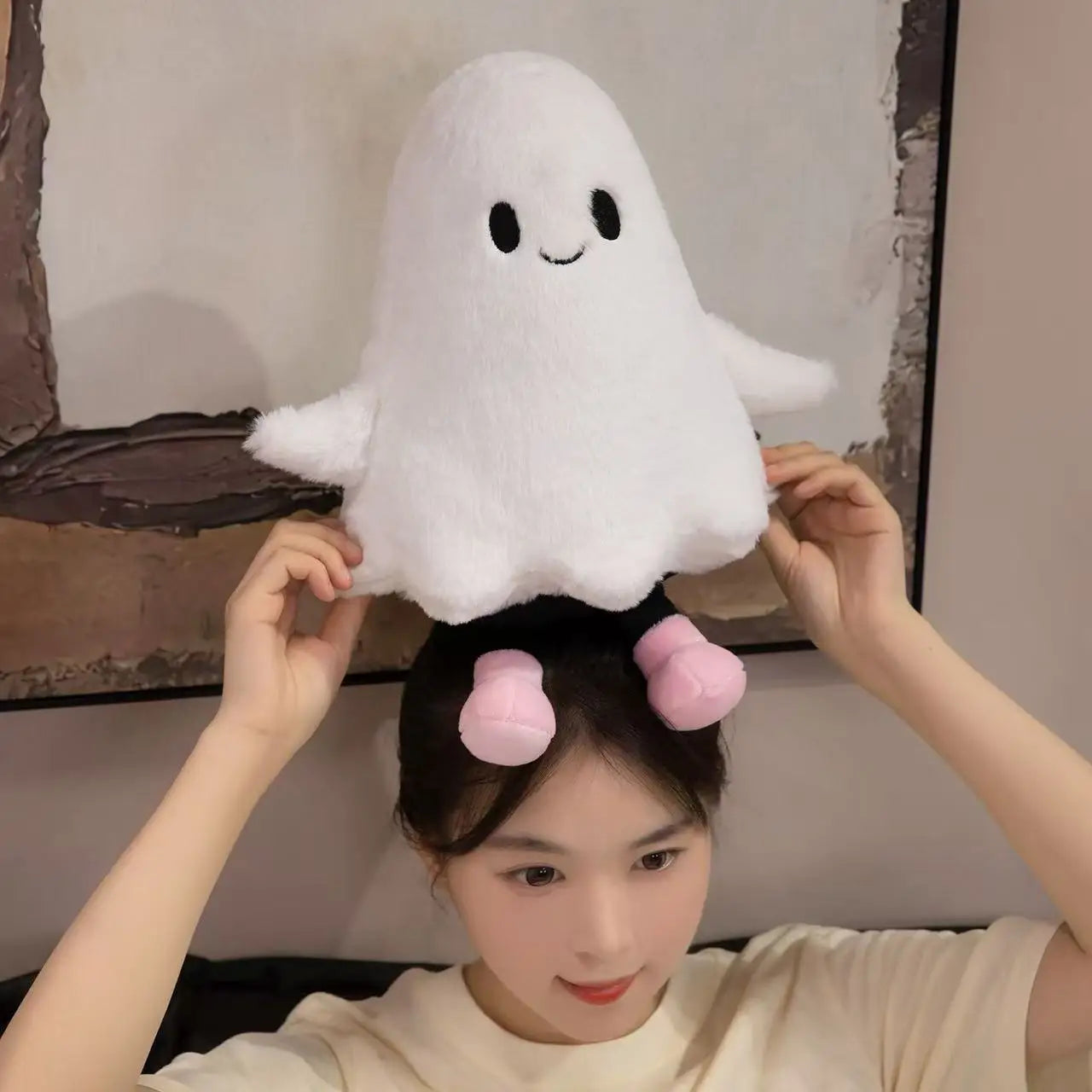 18-30cm Large Ghost Pumpkin Halloween Plush Soft Toy Smiling