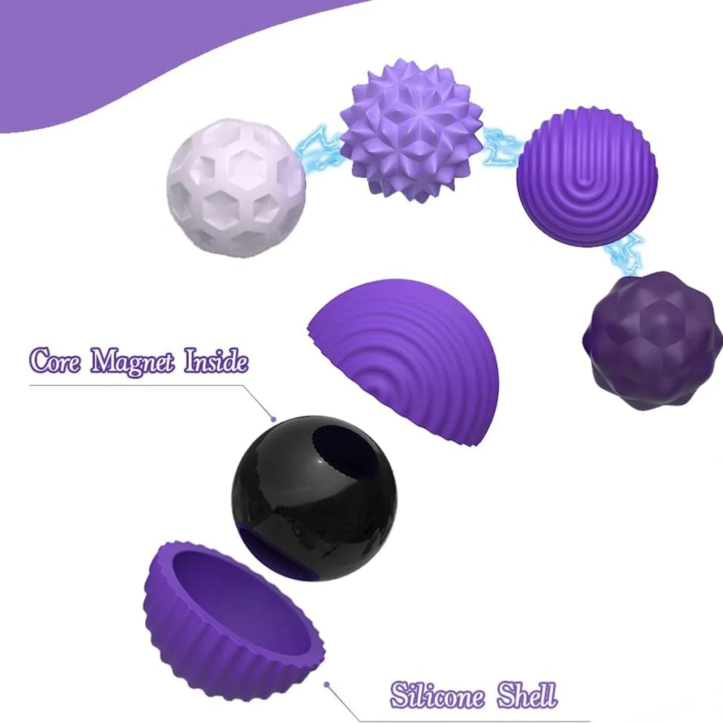 Magnetic Sensory Fidget Ball Toy – Calming Stress Relief Anxiety ADHD Autism Mental Health