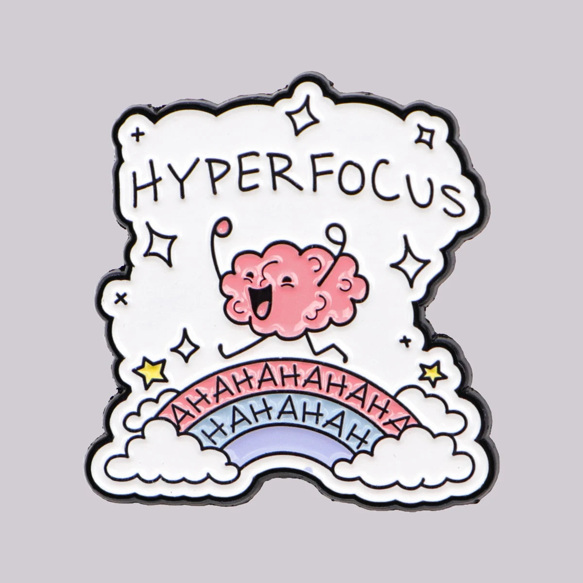 Hyperfocus ADHD Brain Funny Enamel Brooch Lapel Pin Badge Gift Neurodivergent