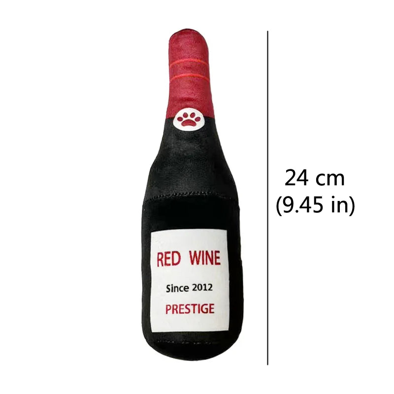Funny Squeaky Dog Toy Beer Wine Alcohol Bottle Shaped Pet Dog Plush Toy Gift Comedy Novelty Fun Silly