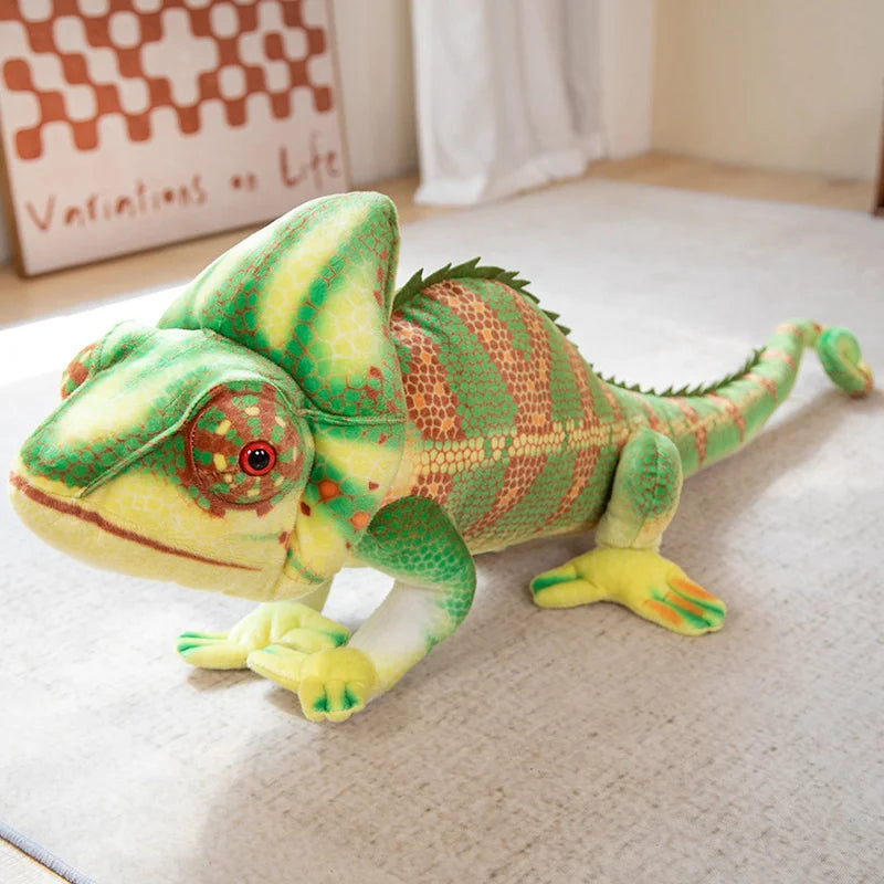 80/110cm Large Chameleon Plush Soft Toy – Soft Reptile Toy Statement