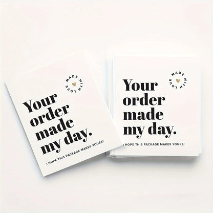 50pcs Thank You Cards – Small Business Appreciation Notes for Orders & Packaging