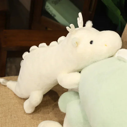 70-140cm Giant Dragon Plush Soft Toy – White or Green Fantasy Dinosaur
