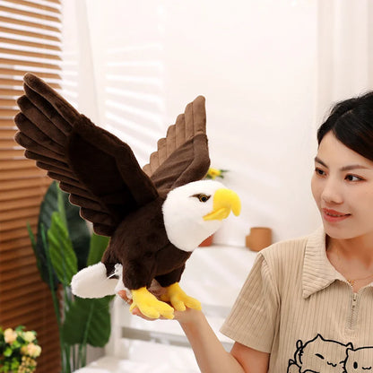 60cm/90cm Large Bald Eagle Plush Toy – Lifelike White-Head Eagle Bird Soft Stuffed Toy