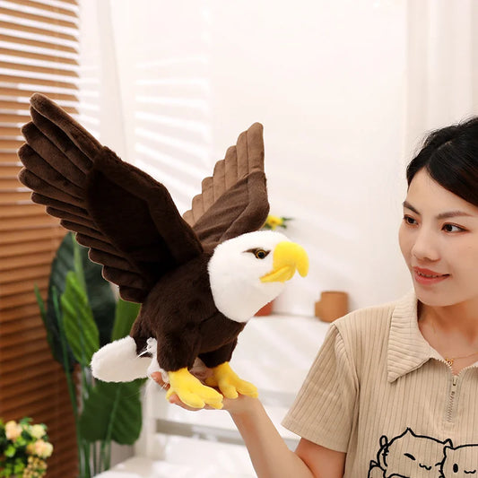 60cm/90cm Large Bald Eagle Plush Toy – Lifelike White-Head Eagle Bird Soft Stuffed Toy