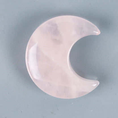 Crystal Mini Crescent Moon Ornament  – Hand-Carved Natural Stones for Chakra Energy Healing & Home Décor