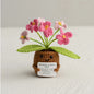 Crochet Knitted Flower Plant Pot - Desktop Emotional Support Gift Positivity Words of Encouragement Ornament - Perfect Gift