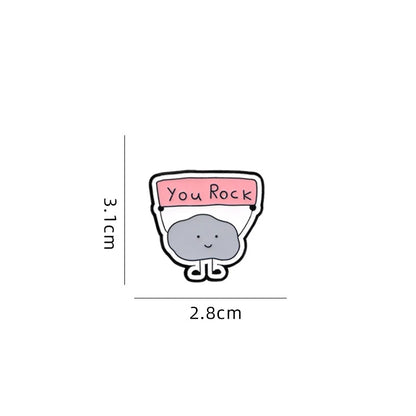 You Rock Cute Cartoon Enamel Brooch Lapel Pin Badge Bag Clothing Hat Accessory Gift