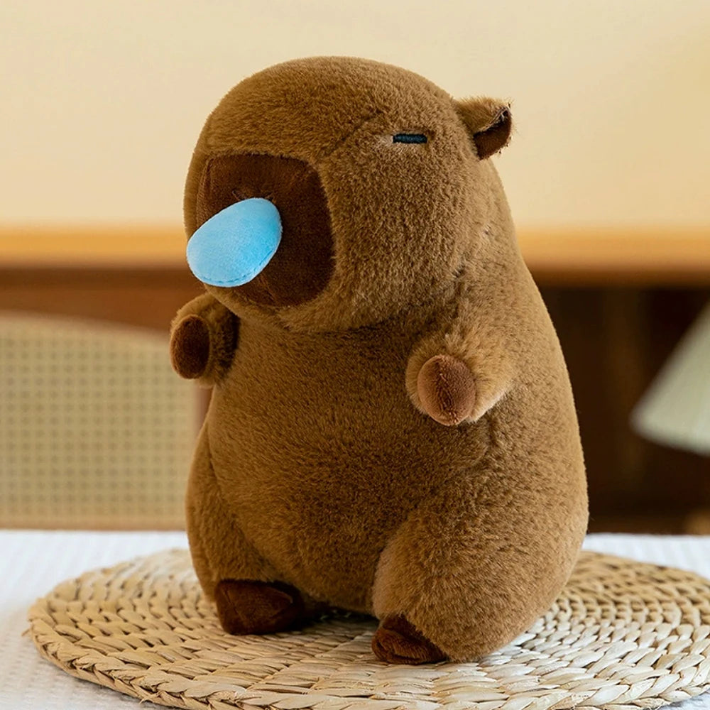 Cute Capybara Plush Toy with Hat -  Frog, Duck, Bunny, Strawberry, Bread, Toast or Turtle Backpack