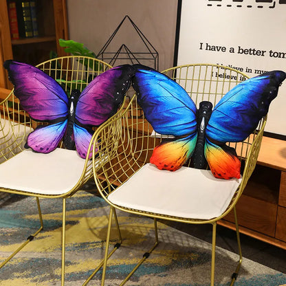 40×50cm Large Butterfly Plush Soft Toy Decorative Cushion – Blue/Pink/Yellow Multicolour Options