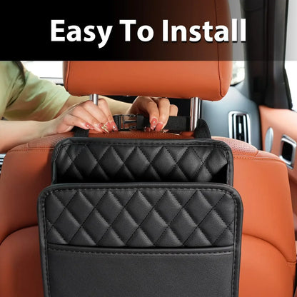 Multi-Functional Car Storage Bag Bin Unit PU Leather - Suitable For Most Vehicles