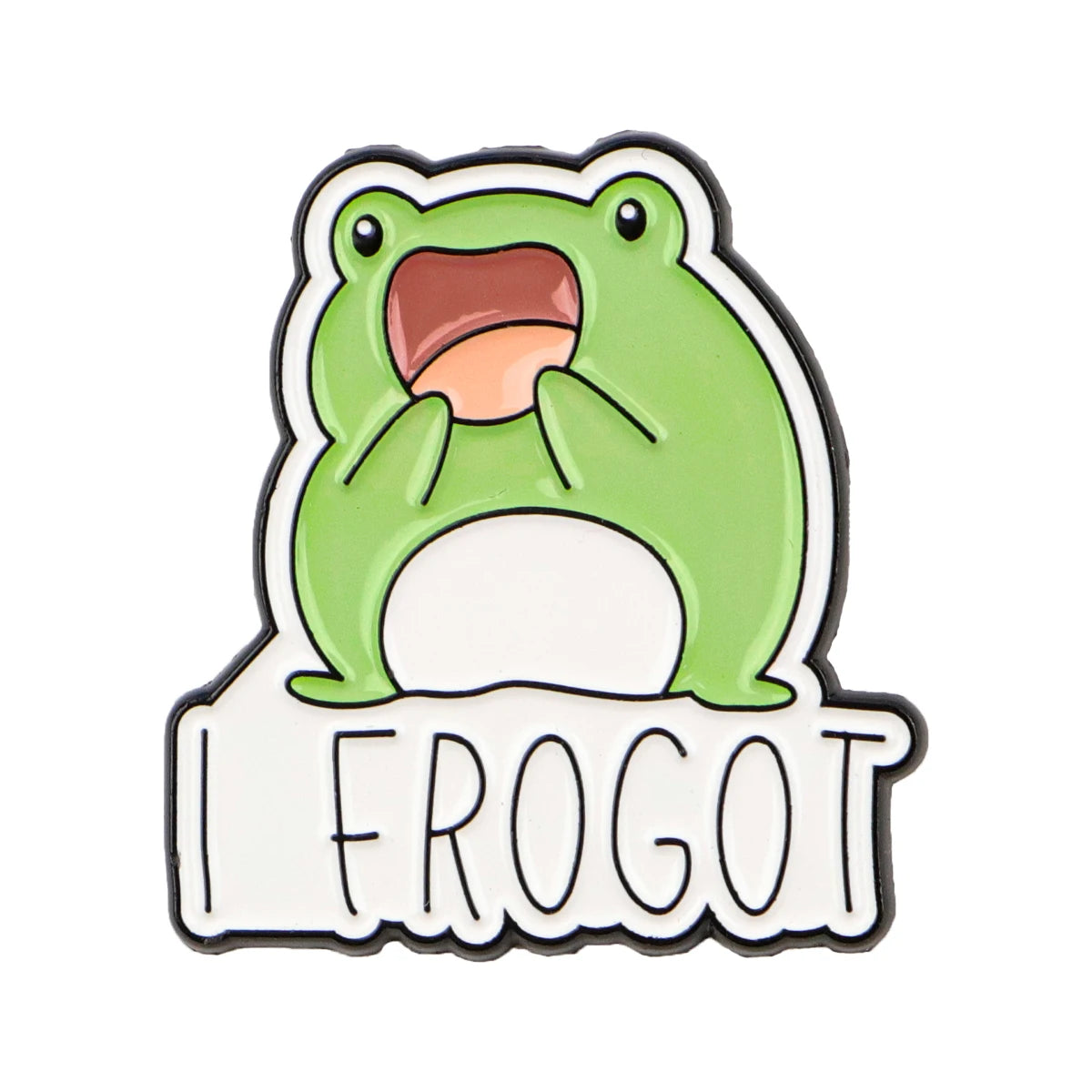 I Frogot Funny Silly Frog Enamel Brooch Lapel Pin Badge Novelty Gift