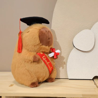 25CM Cute Cartoon Graduate Capybara Plush Soft Toy Graduation Gift