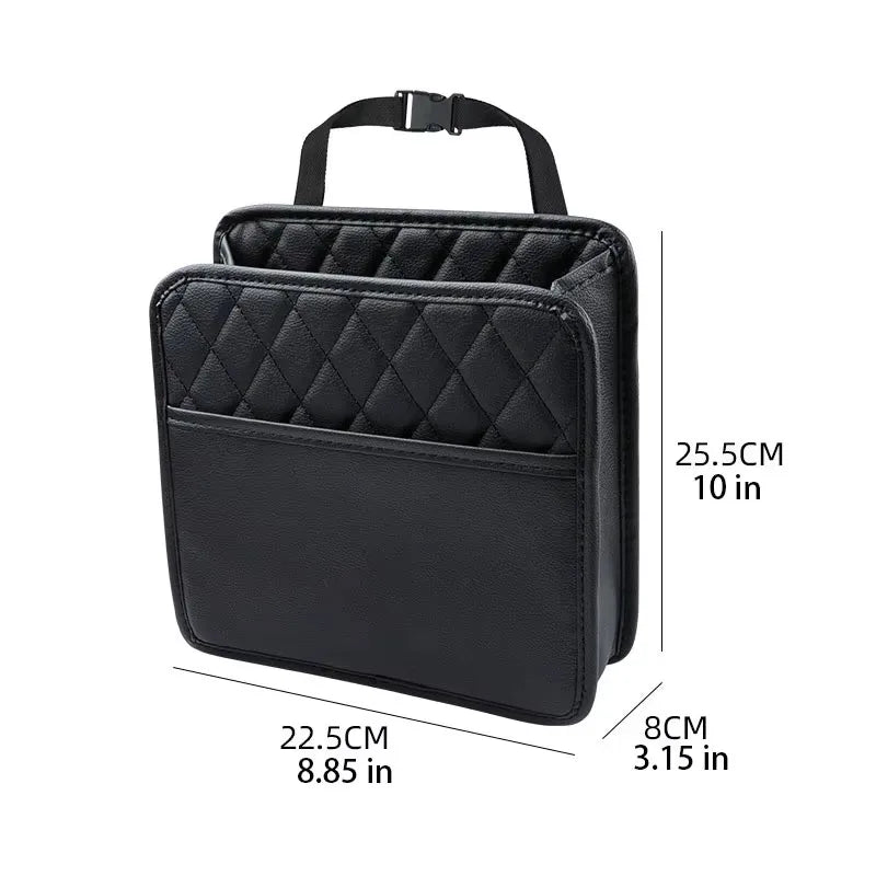 Multi-Functional Car Storage Bag Bin Unit PU Leather - Suitable For Most Vehicles
