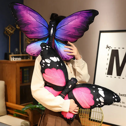 40×50cm Large Butterfly Plush Soft Toy Decorative Cushion – Blue/Pink/Yellow Multicolour Options
