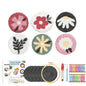 DIY Punch Needle Coaster Set Kit – Make 6 Flower Plant Design Coasters Multiple Design Choice Craft Embroidery
