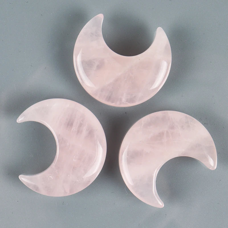 Crystal Mini Crescent Moon Ornament  – Hand-Carved Natural Stones for Chakra Energy Healing & Home Décor