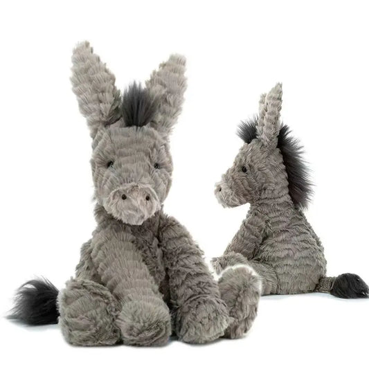 23/40/60CM Large Grey Sitting Donkey Plush Soft Toy