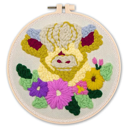 DIY 20cm Punch Needle Beginner Set Kit – Animal Designs Craft Embroidery