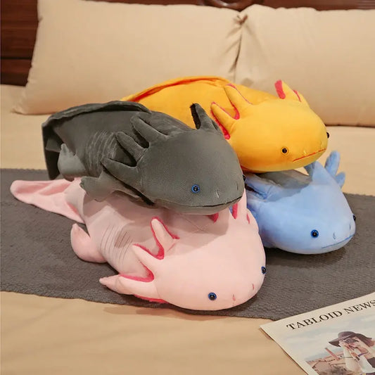 45cm Cute Axolotl Plush Soft Toy – Salamander Blue, Grey, Pink, Yellow