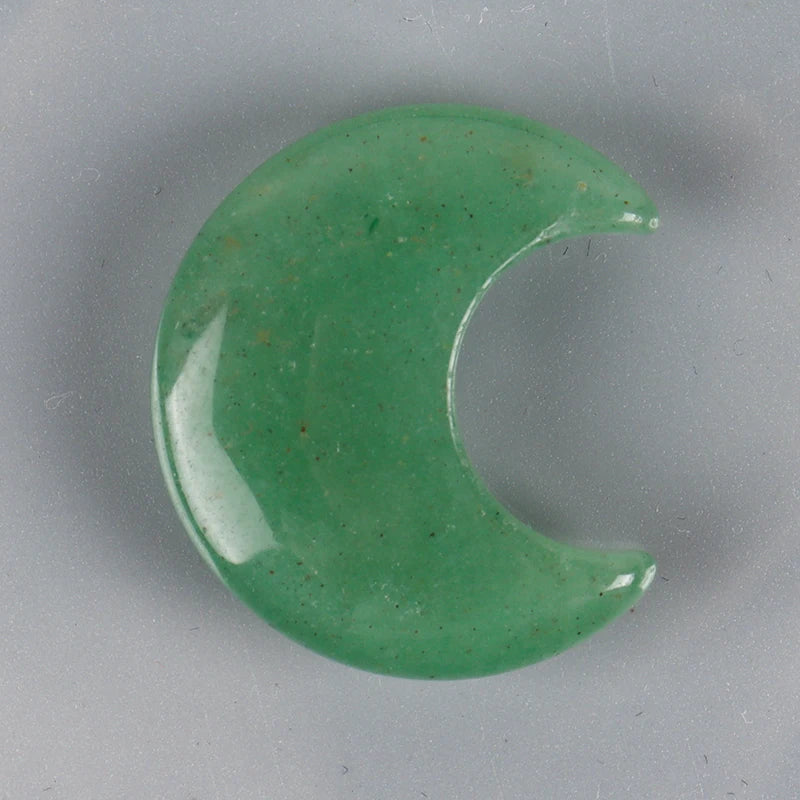Crystal Mini Crescent Moon Ornament  – Hand-Carved Natural Stones for Chakra Energy Healing & Home Décor