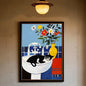 Funny Cute Black Cat Self Adhesive Posters – Retro Animal Wall Art Decoration Home Décor