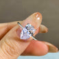 925 Sterling Silver / Golden Ring with Pear Shape Zircon Gemstone – Womens Elegant Engagement Wedding Promise Band