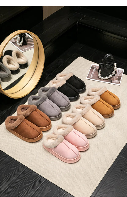 Women’s Men’s Unisex Slippers - Fluffy Thick EVA Sole Anti-Slip Indoor Slippers Warm for Winter Autumn