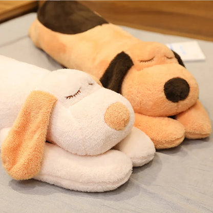 90-150cm Giant Large Dog Plush Toy Long Body Pillow in Brown or White