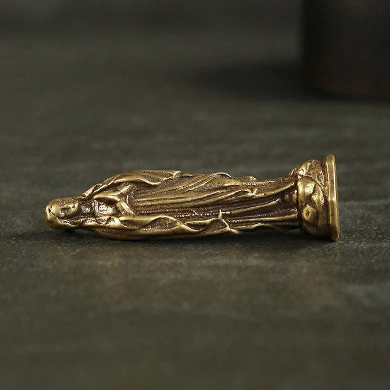 Mini Brass Copper Metal Blessed Holy Mother Mary Figurine – Desk Ornament Collectible