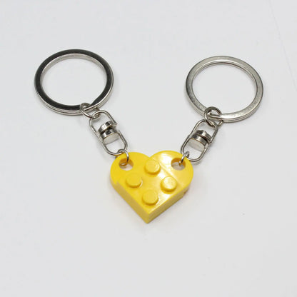 Couple Friends Heart-Shaped Keychain Keyring Set - Matching Design Gift