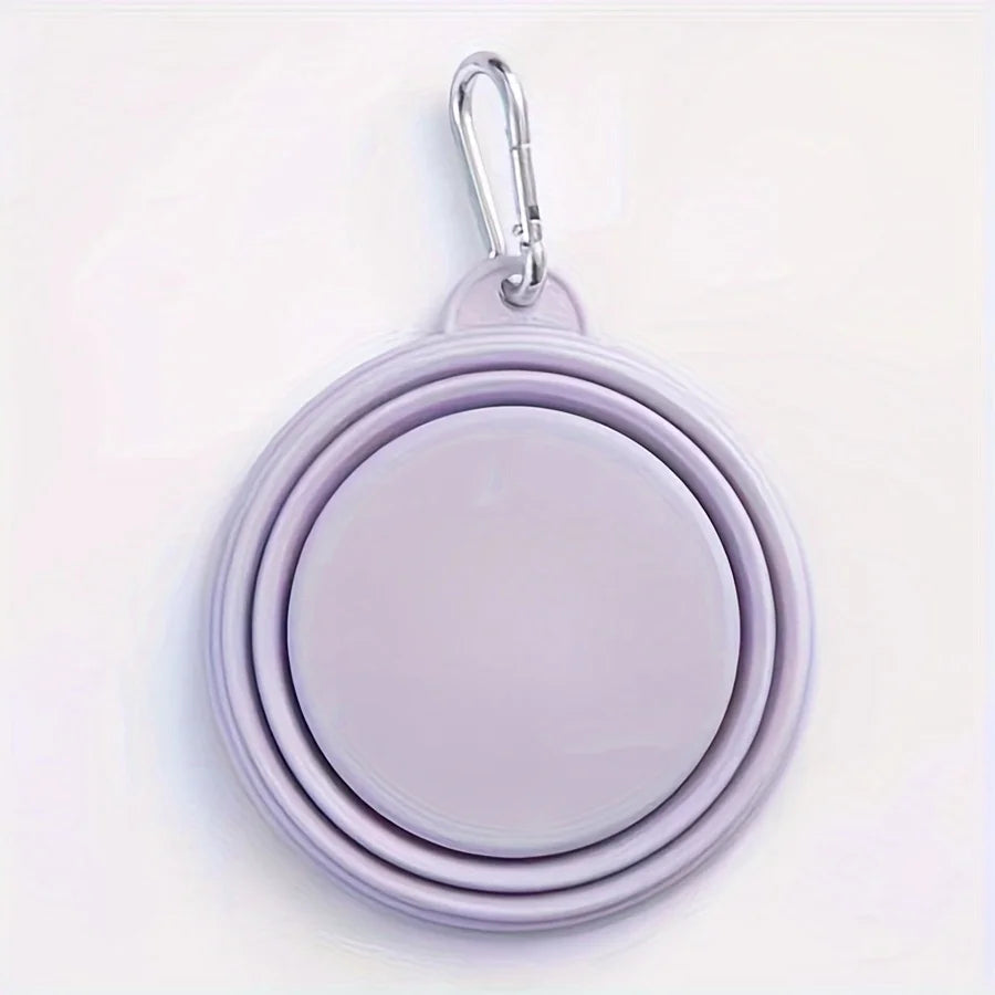 Portable Hanging Silicone Dog Pet Bowl – Foldable Travel Food & Water Bowl for Pets - Pastel Colours