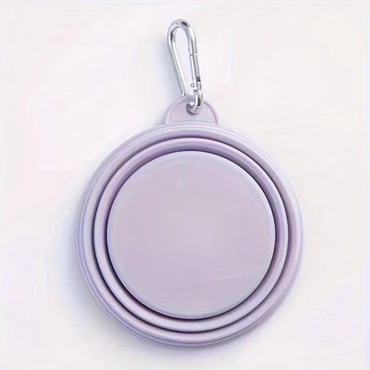 Portable Hanging Silicone Dog Pet Bowl – Foldable Travel Food & Water Bowl for Pets - Pastel Colours