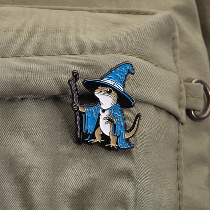 Wizard Lizard Enamel Pin Badge Cute Fantasy Funny Witch Hat