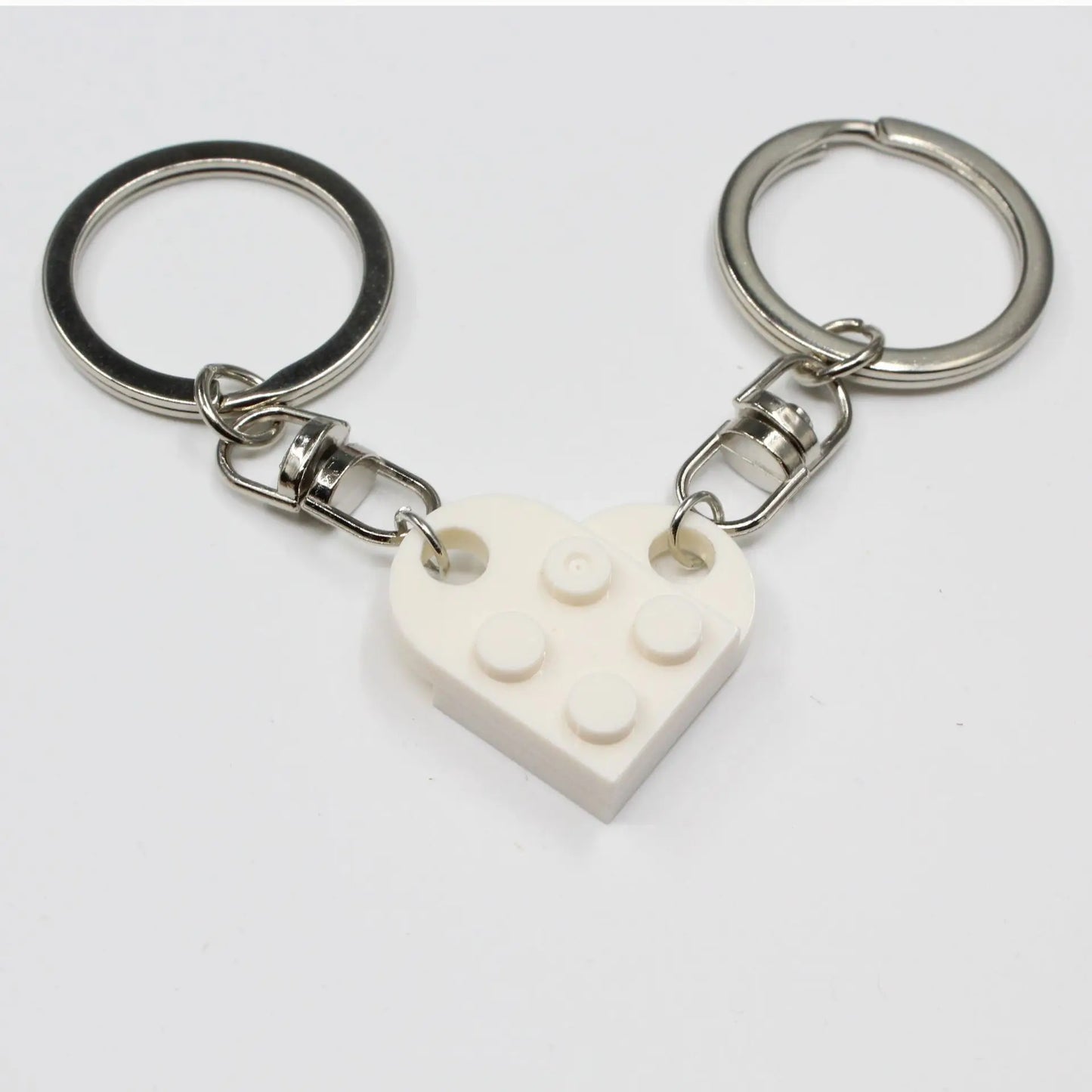 Couple Friends Heart-Shaped Keychain Keyring Set - Matching Design Gift