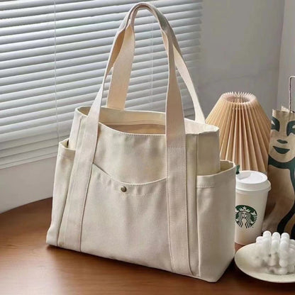 Large Capacity Canvas Tote Bag – Everyday Shoulder Bag for Work, School & Shopping