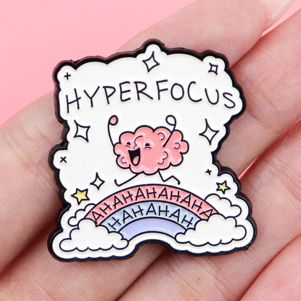Hyperfocus ADHD Brain Funny Enamel Brooch Lapel Pin Badge Gift Neurodivergent