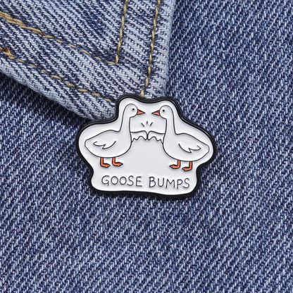 Goose Bumps Geese Enamel Pin Badge Cute Funny Duck Cartoon Animal Brooch Backpack Hat Lapel Accessories