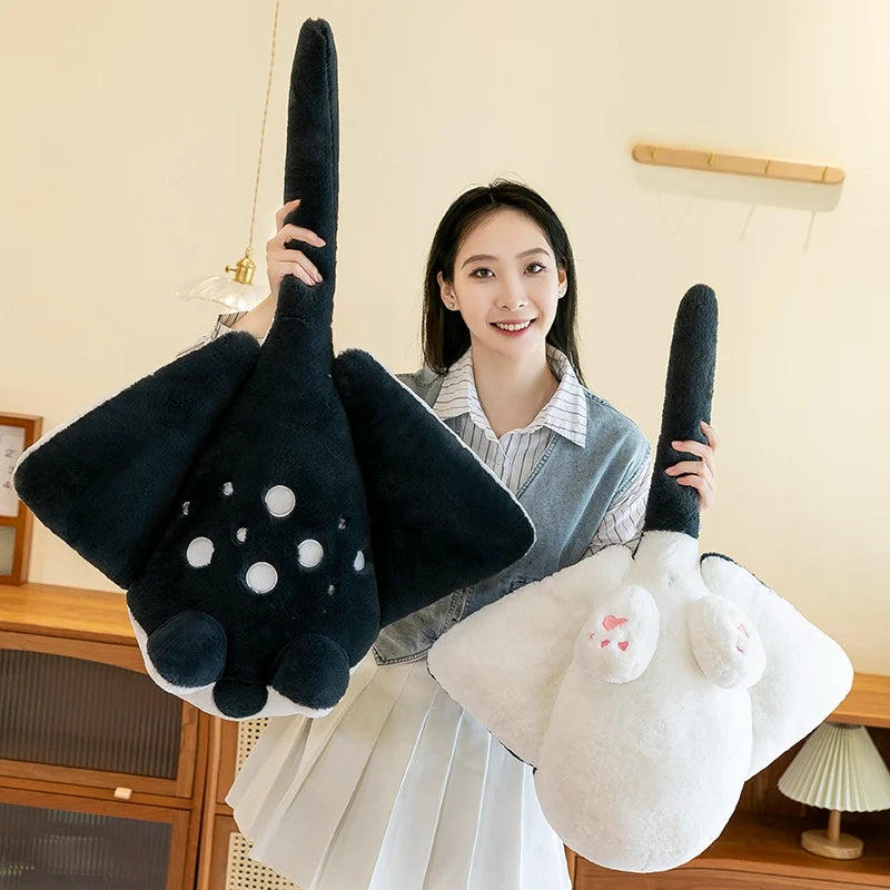 Cute 75cm/90cm Manta Ray Fish Cat Plush Toy – Soft Toy Stuffed Animal Cushion Pillow Kawaii