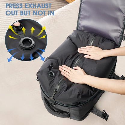 Expandable Vacuum Travel Luggage Backpack – Large Capacity Laptop Bag Men Women - Comes With Pump - Airback Smart Compression Backpack