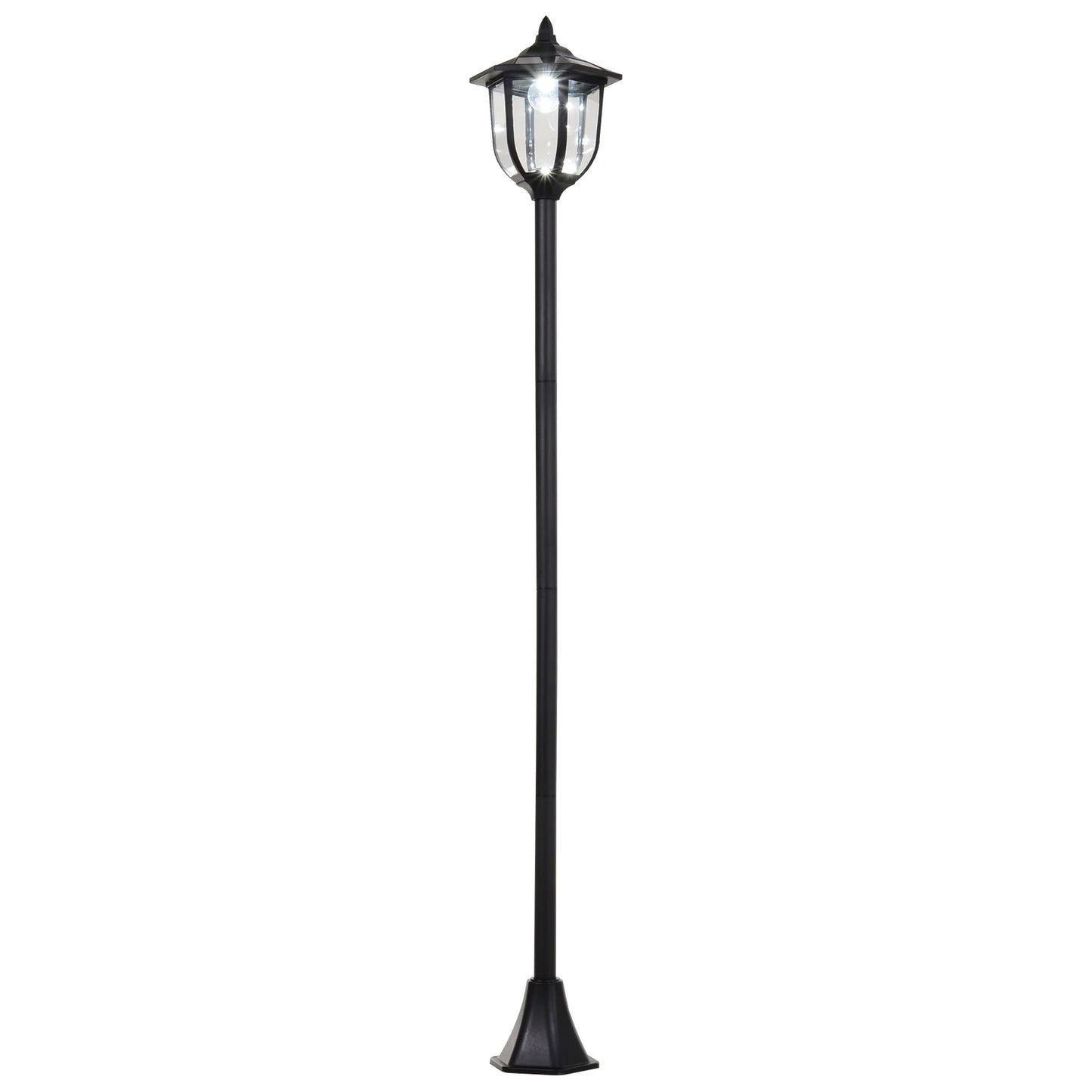 Tall 1.77m Outdoor Solar Light Garden Post Lamp Lamppost LED Bollard 6ft Lantern with Sensor – Weatherproof Pathway Light