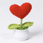 Crochet Knitted Artificial Flower Plant in Pot - Hand Woven Potted Desk Desktop Home Decor Gift Ornament