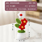 Crochet Knitted Artificial Flower Plant in Pot - Hand Woven Potted Desk Desktop Home Decor Gift Ornament