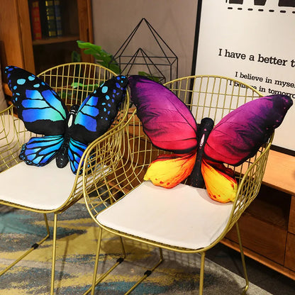 40×50cm Large Butterfly Plush Soft Toy Decorative Cushion – Blue/Pink/Yellow Multicolour Options