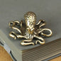 Mini Brass Copper Metal Octopus Figurine – Desk Buddy Ornament Collectible