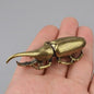 Mini Brass Copper Metal Beetle Bug  Figurine – Desk Buddy Ornament Collectible