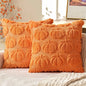 Festive Halloween Throw Pillow Covers 45×45cm – Orange White Brown Pumpkin Soft Plush